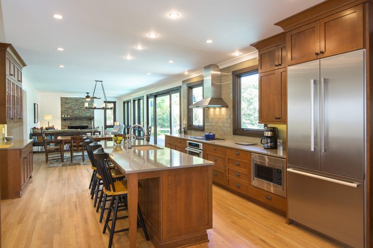 Open Floor Plan showing kitchen, dining and living rooms