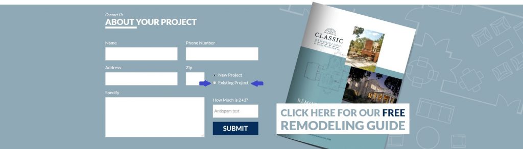 Classic Remodeling Contact Form