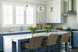 Natural light floods into the newly remodeled kitchen space